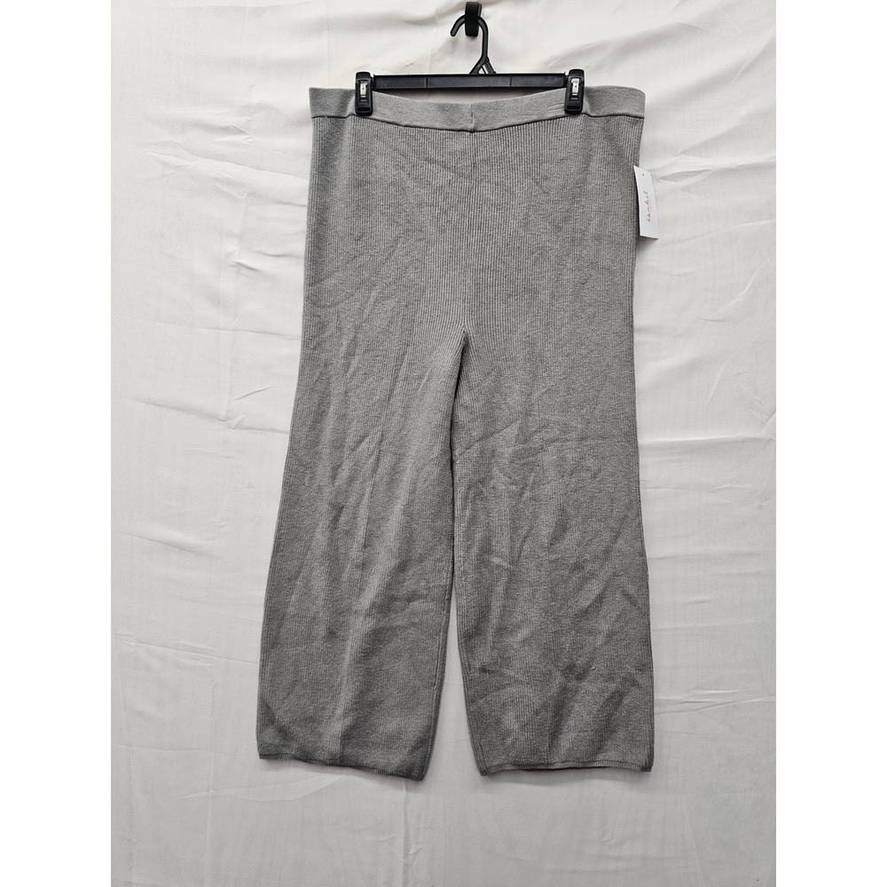 Isabel by Ingrid & Isabel Womens Ribbed Wide Leg Maternity Pants Gray Size Large